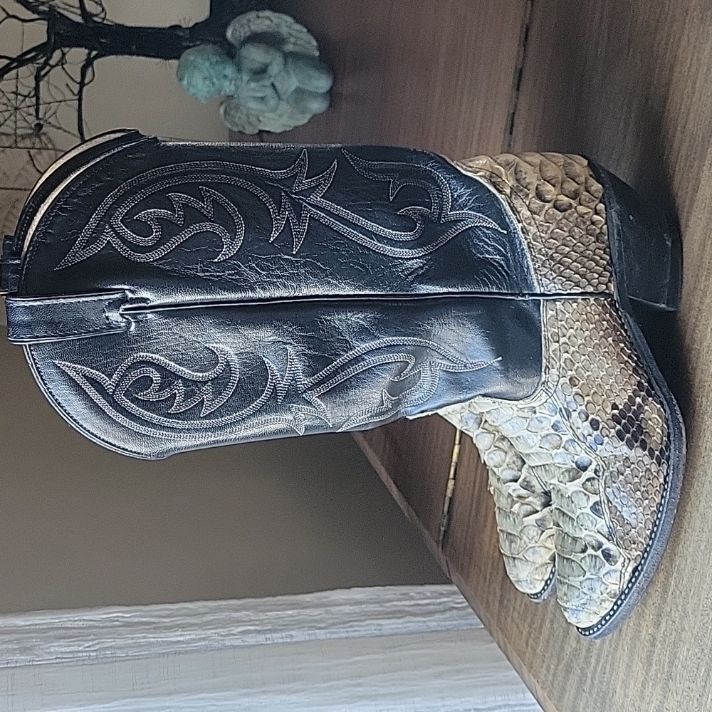 Dingo Snake Skin & Leather Western Cowboy Boots - Python Skin Boots Style 5130 - Picture 3 of 8